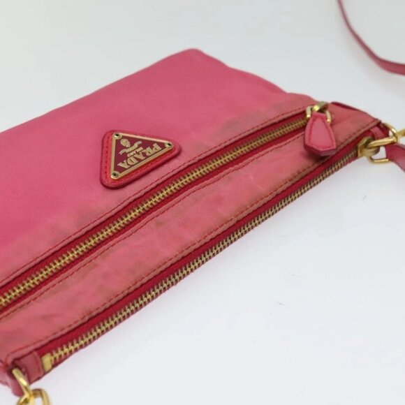 PRADA Shoulder Bag Nylon Pink Gold Auth 131736 - Picture 6 of 16